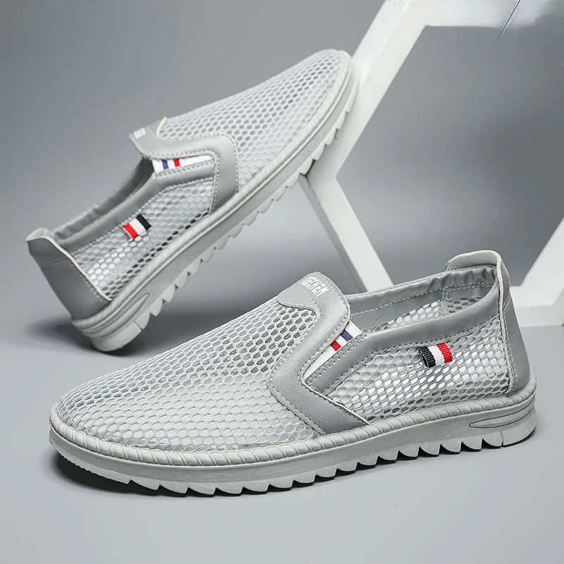 

Summer Breathable Casual Mesh Mens Sneakers Hollow Soft Bottom Non-slip Mens Casual Flat Shoes