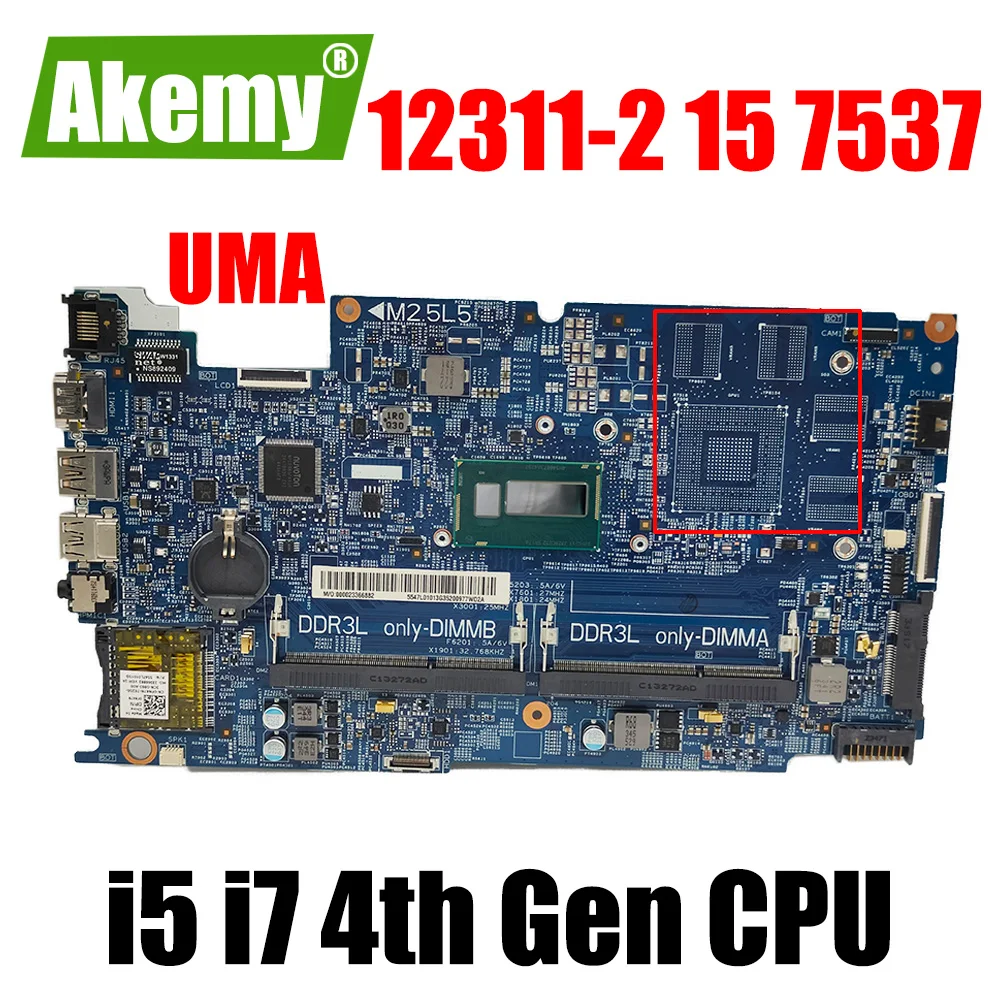 

For dell Inspiron 15 7000 7537 Laptop Notebook Motherboard 12311-2 CN-0K58JN 02KN1H Mainboard i5 i7 4th Gen CPU w/ GT750M or UMA