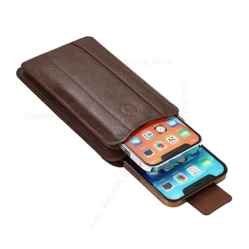 Genuine Leather Case Phone Pouch For Huawei P50E P50 Pro P40 Lite E Pro Plus P30 P20 Lite Adjustable Belt Clip Waist Bag Fundas