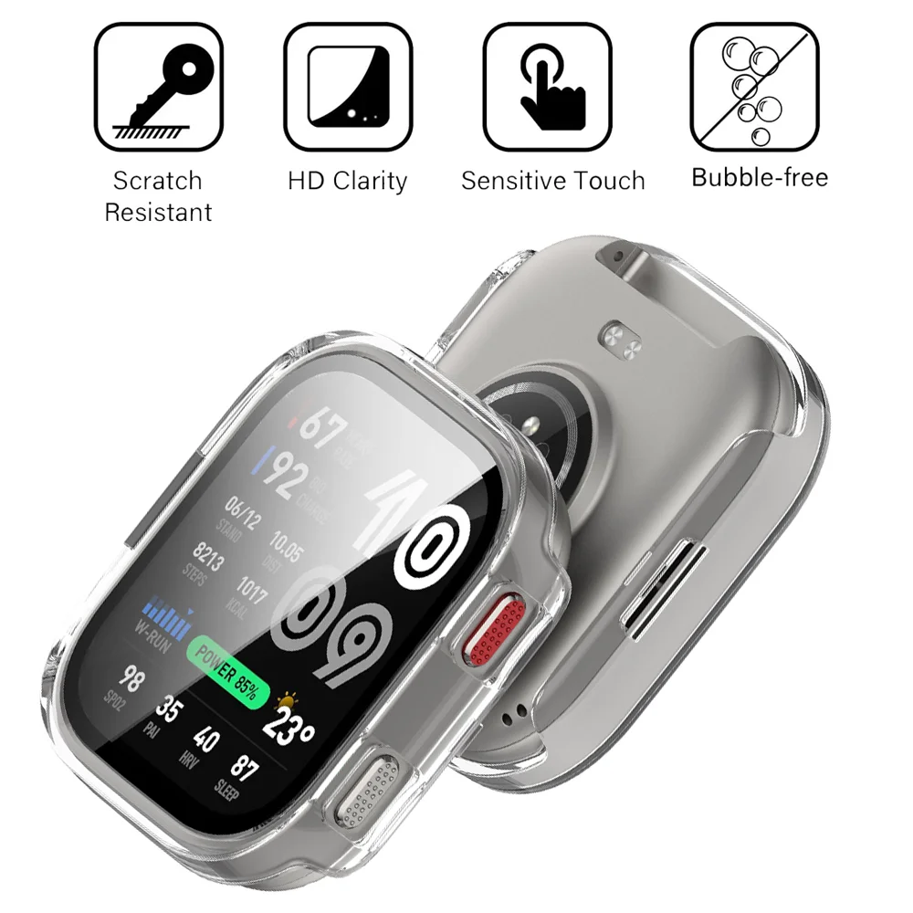 Фото Чехол для ПК + закаленное стекло для Amazfit Bip Max, защитная пленка для экрана и жесткий защитный бампер для Amazfit Bip 6, аксессуары для умных часов №3