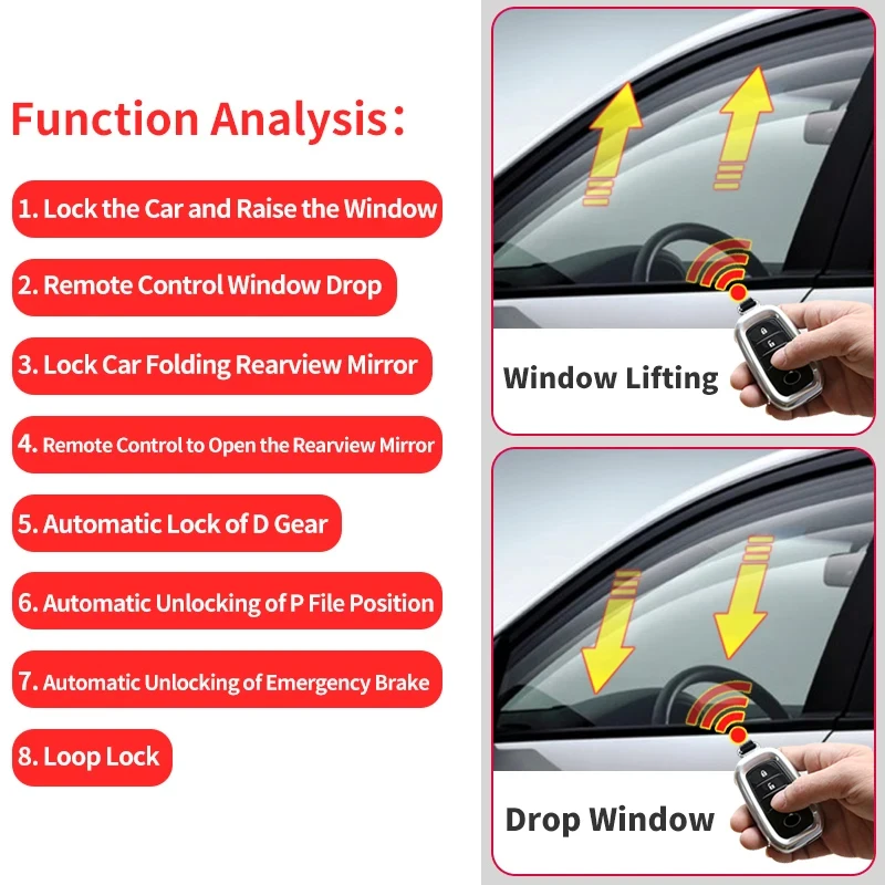 Автоматическое закрытое окно + дверной замок складной модуль OBD для зеркала