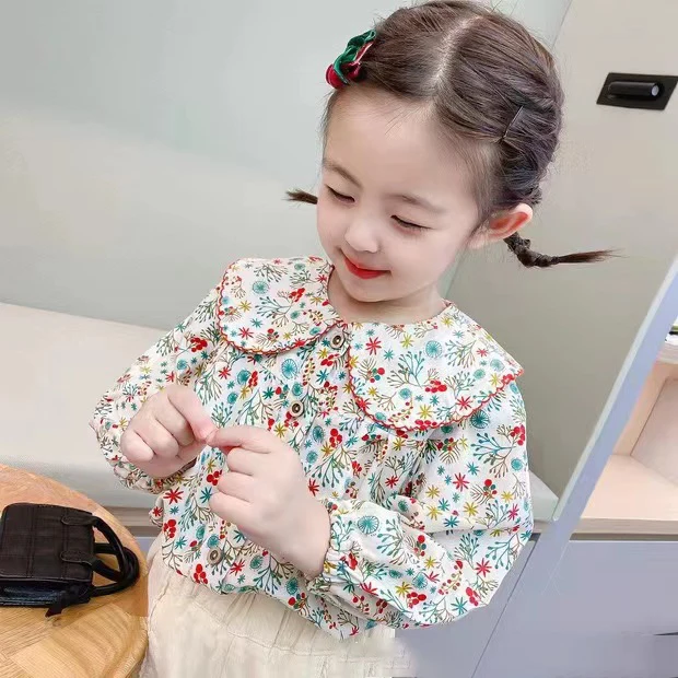 

Блузка кружевная с цветочным принтом, с длинным рукавом