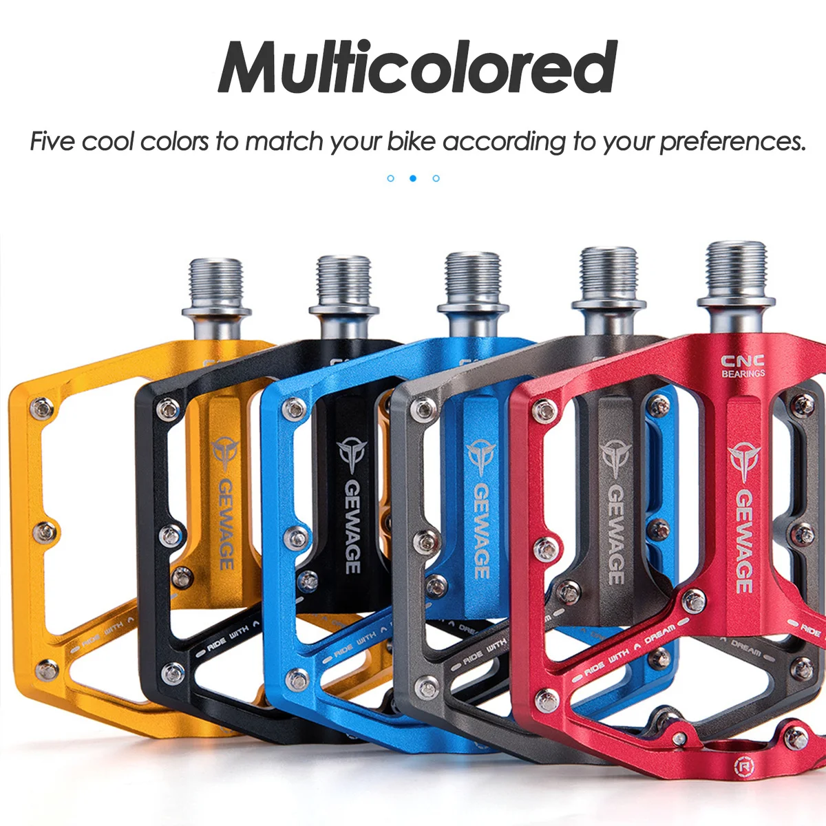 

Ultralight Anti-slip Bike Pedals High Strength 3 Bearing MTB Mountain Road Bicycle Pedals 9/16" Aluminum Alloy Cycling Pedals