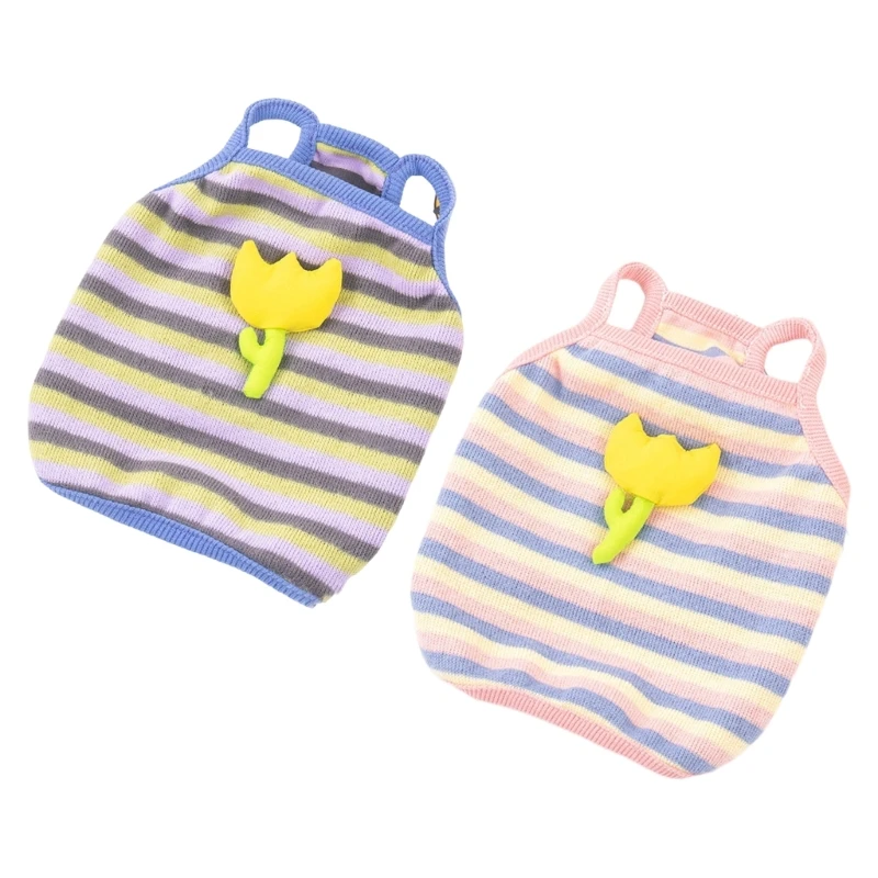 

Puppy Summer Vest Cami Sundress with Flower Striped Outfit Princess Cami Spring Summer Costumes Pet Outfit