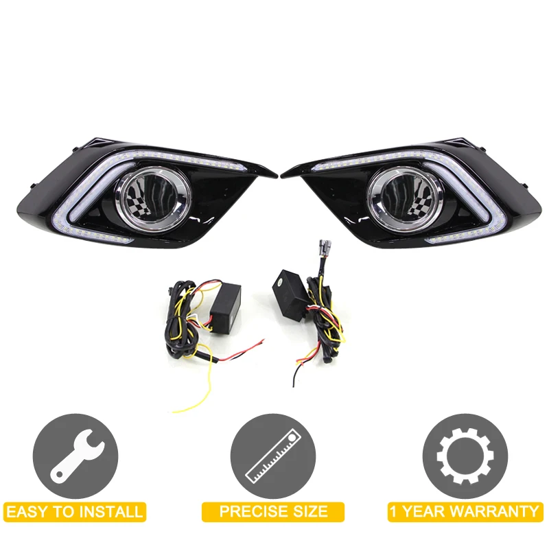 Чехол для переднего бампера противотуманной фары светодиодный DRL дневные