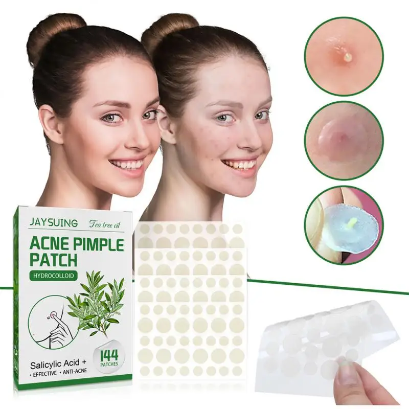 

144PCS Acne Pimple Patch Tea Tree Oil Invisible Acne Stickers Blackhead Pimple Remover Acne Treatments Patches Skin Care Tools