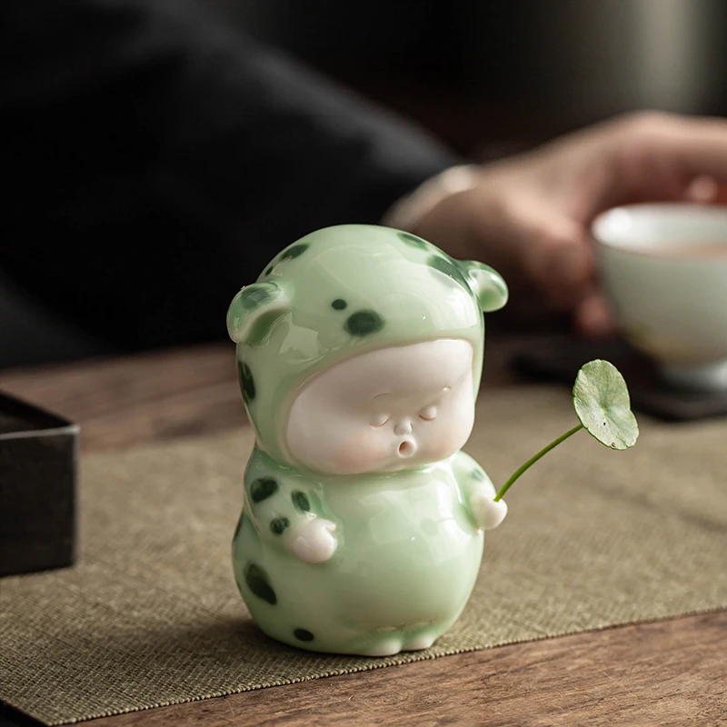 Креативные керамические маленькие украшения милые животные фигурки