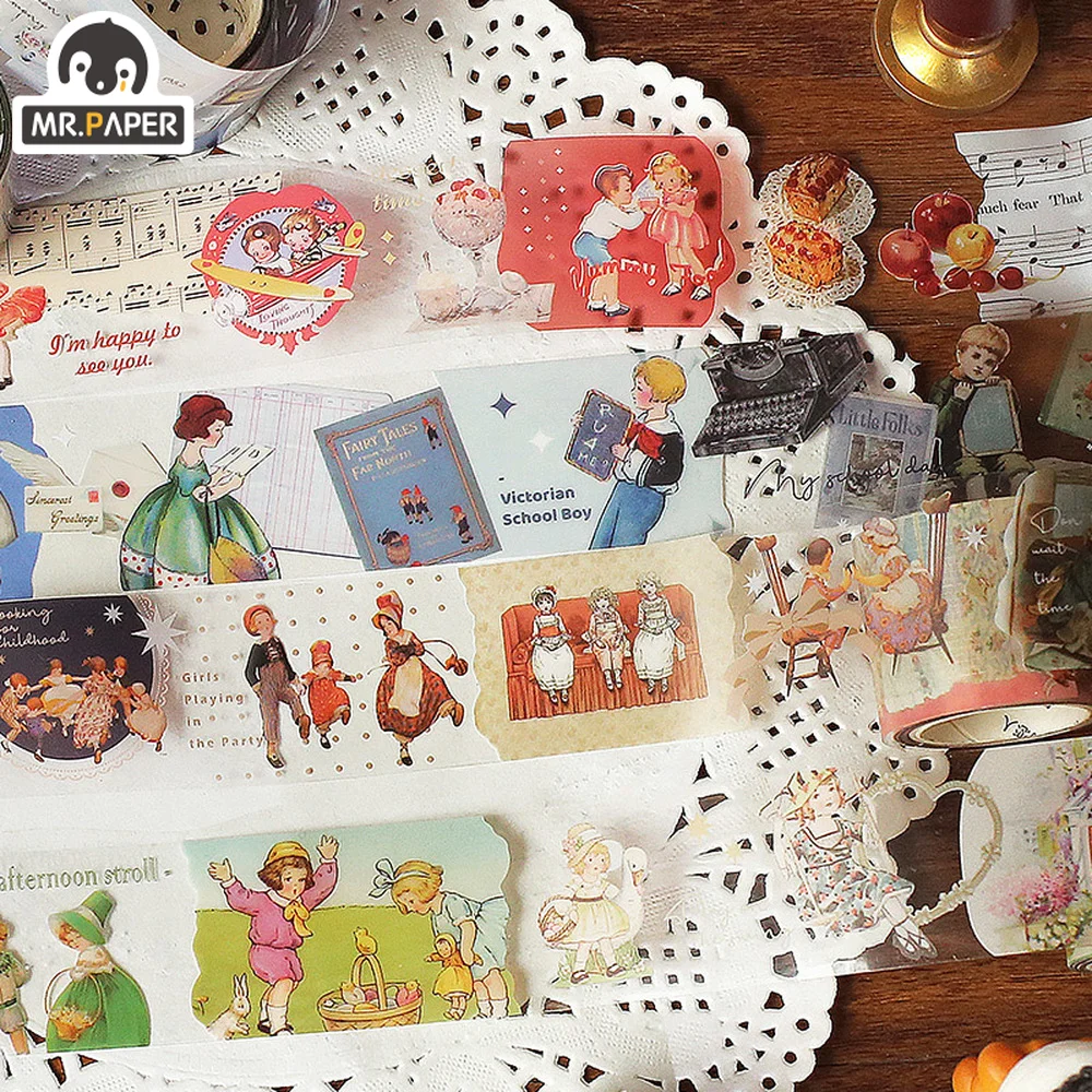 

Mr.paper 4 Cartoon PET Tape Fairy Tale Star Dream Cute Collage Decoration Material Diary Scrapbook DIY Kawaii Stickers