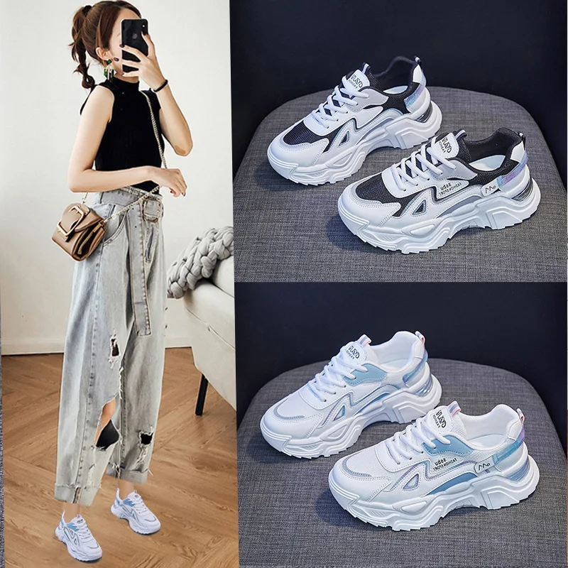 

Fashion Sports Shoes for Women's Platform Mesh Pu Comfortable Casual Sneakers Ladies Vulcanize Shoe Zapatos de Mujer