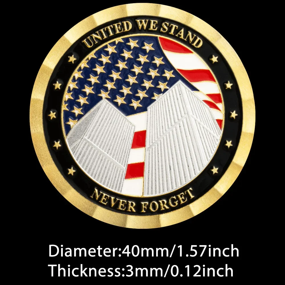 США 9/11 Всемирный торговый центр Towers United We Stand Never Forget Сувенирные монеты Honoring The Memory