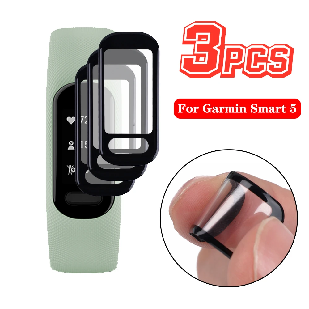 

3PCS For Garmin Smart 5 Wristband Bracelet Anti-scratch Screen Protectors Clear Full Cover Soft PMMA Films For Garmin Smart 5