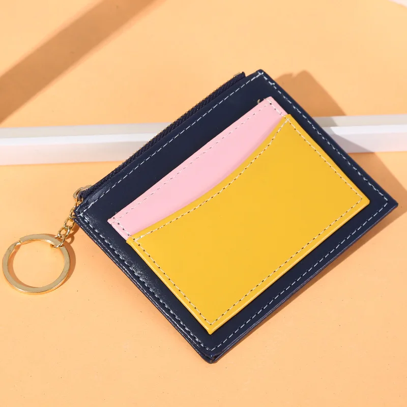 Fashion Women Men Kids Mini Wallet Ladies Double Zipper Coin Purse Multifunctional Small Coin Credit Card Key Ring Wallet women