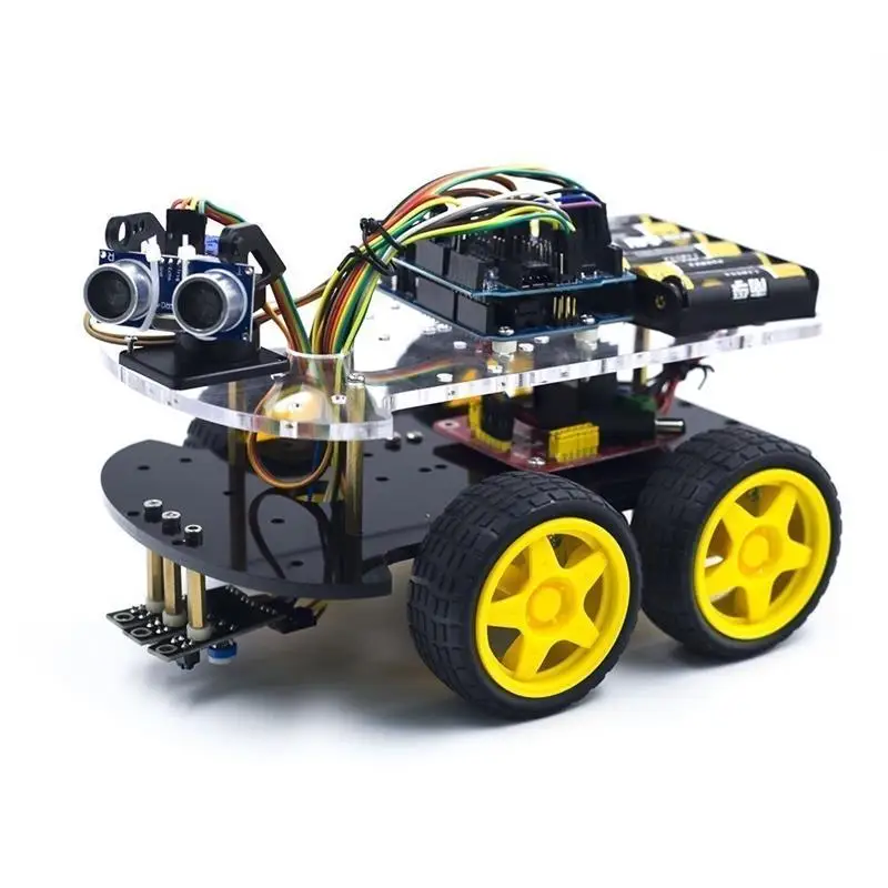 

NEW Avoidance tracking Motor Smart Robot Car Chassis Kit Speed Encoder Battery 4WD Ultrasonic module For Arduino