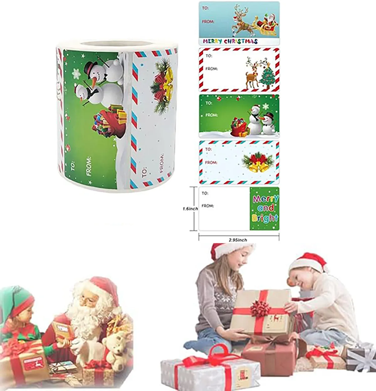 

Рождественские самоклеящиеся наклейки, 500 шт. рождественских наклеек, этикетки, самоклеящиеся этикетки, наклейки, Санта-Клаус, снеговик, праздник