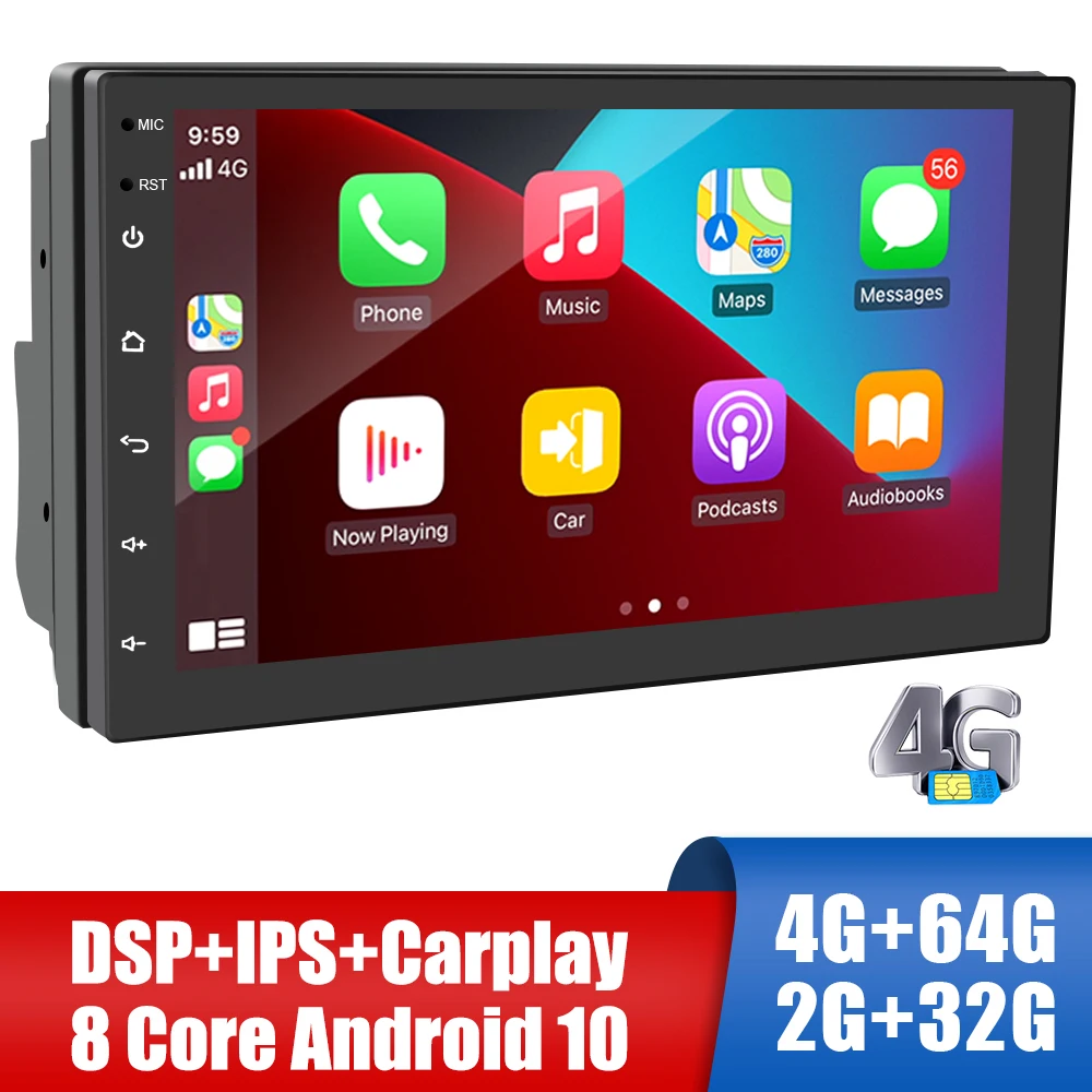 

Android 10,0 FM-приемник 7 дюймов 8 ядер Bluetooth WiFi 4G-LTE GPS 2G/4G RAM Mirror-Link Carplay медиаплеер 2 Din автомагнитола