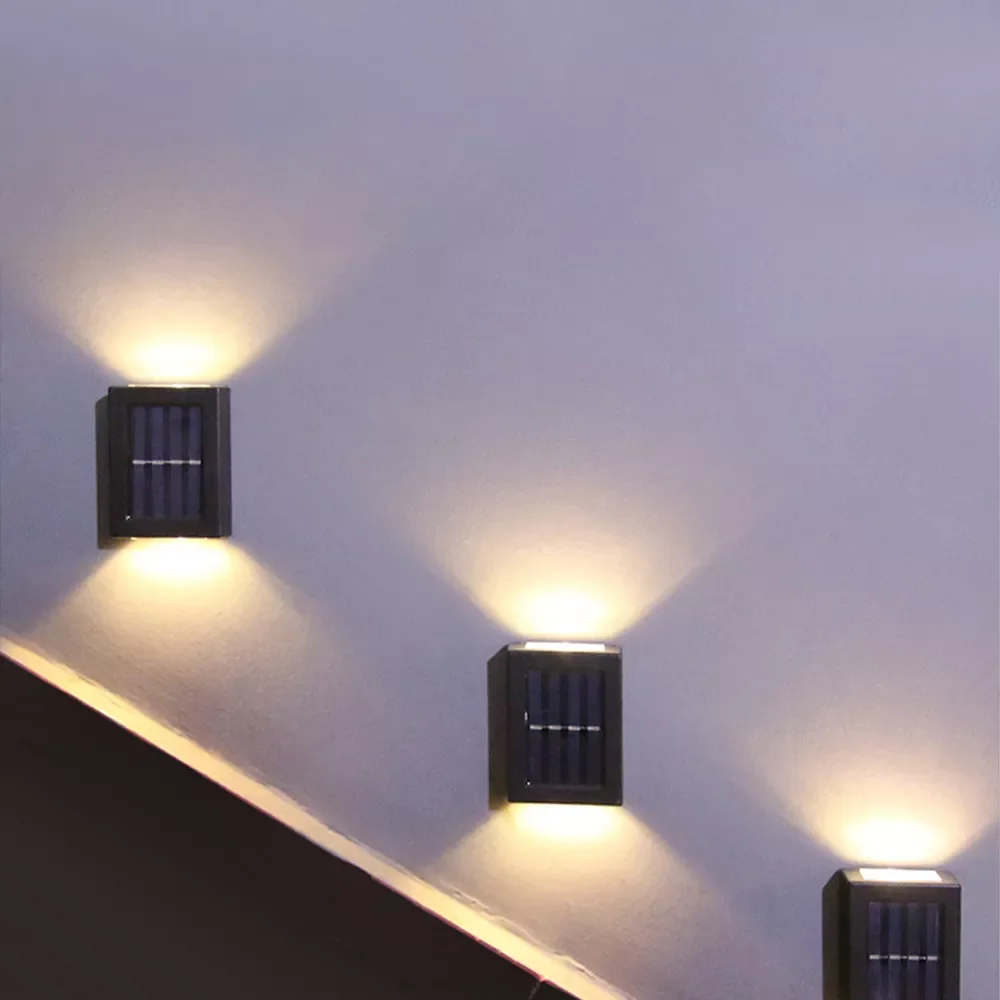 

1/2pcs LED Solar Wall Lamp Outdoor Garden Waterproof Household Wall Lamp Light Up And Down Decorative Garden Courtyard Lamps
