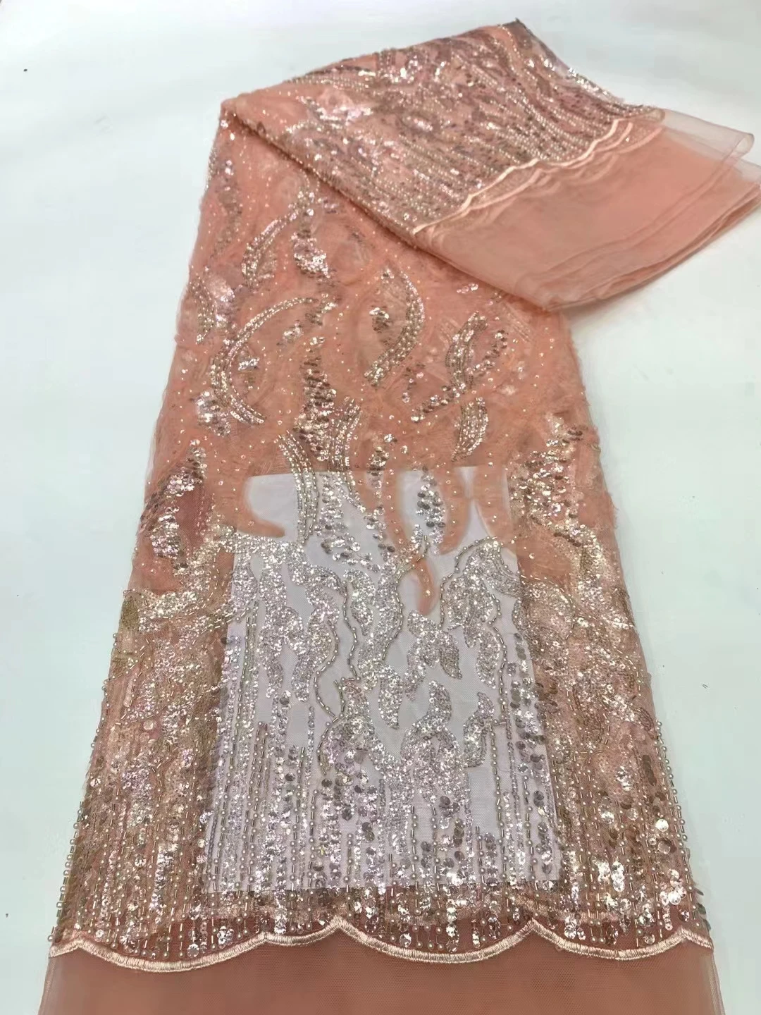 Новое популярное кружево с вышивкой из маленьких блесток Европейское роскошное