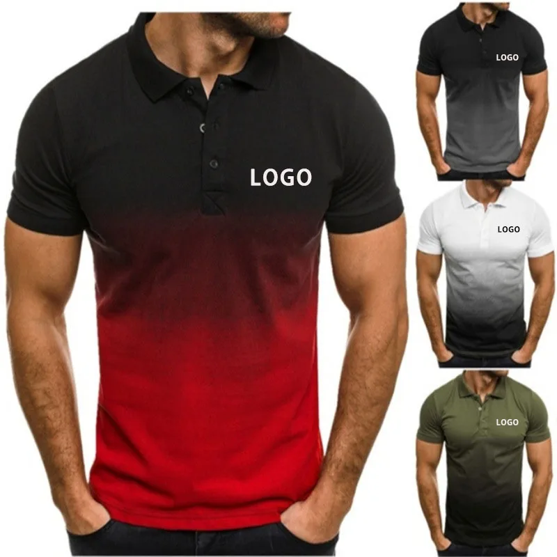 

Summer Men Polo Shirts Short Sleeve 3D Print T Shirt Contrast Color New Clothing Streetwear Casual Fashion Mens Tops