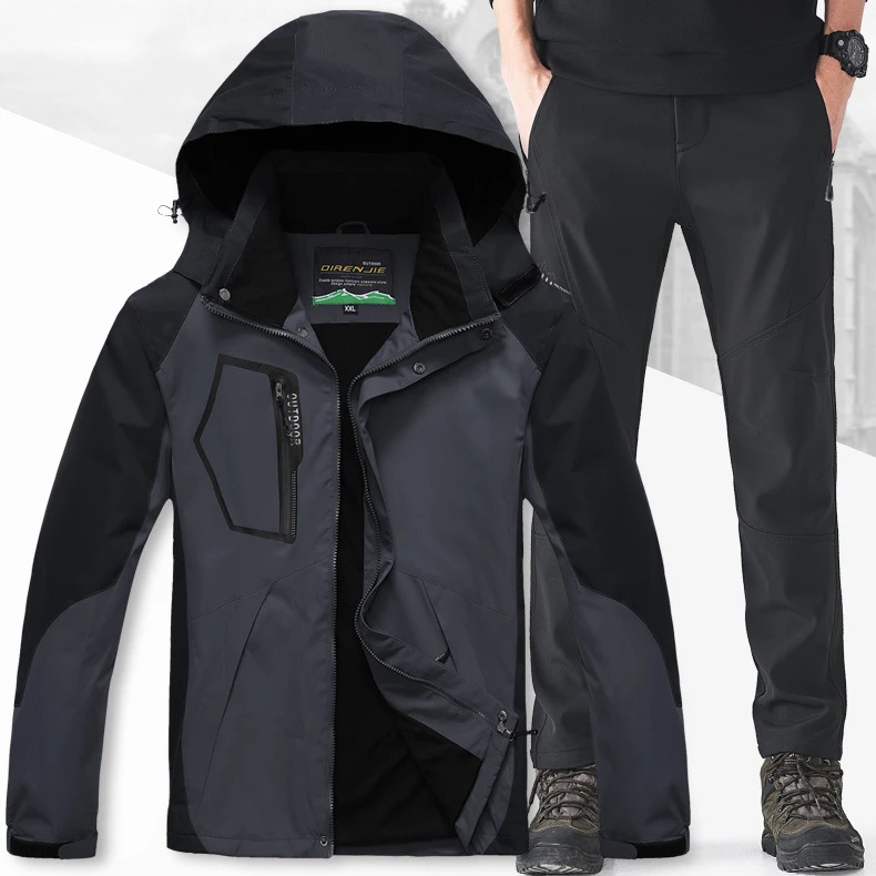 

Outdoor Men's Clothing Outdoor Jacket and Trousers Set Men's and Women's Spring and Autumn Thin Jacket Coat Sports on Foot Fishi