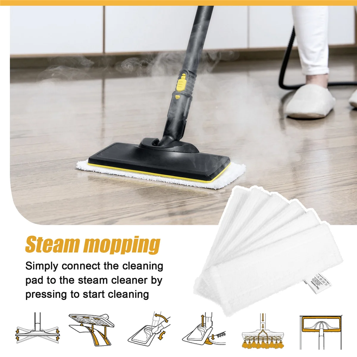 6 шт. тканевая накладка для швабры из микрофибры пароочистителя Karcher EasyFix SC 2 3 4 5
