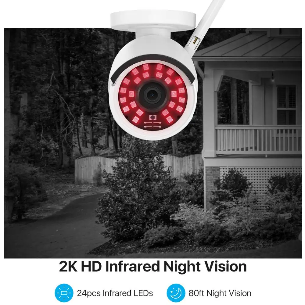 Цена Беспроводная система видеонаблюдения ZOSI 2K H.265, сетевой видеорегистратор 3 Мп 8 каналов, Ранняя цилиндрическая камера, Wi-Fi комплекты видеонаб...