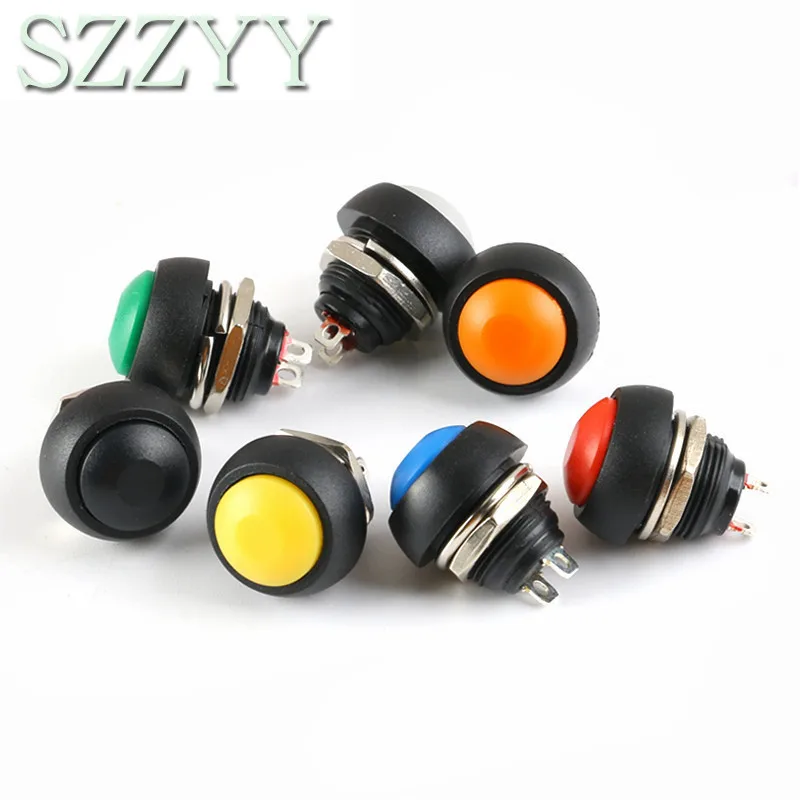 

12mm Waterproof Momentary ON/OFF Push Button Mini Round Switch 1A 250V PBS-33B