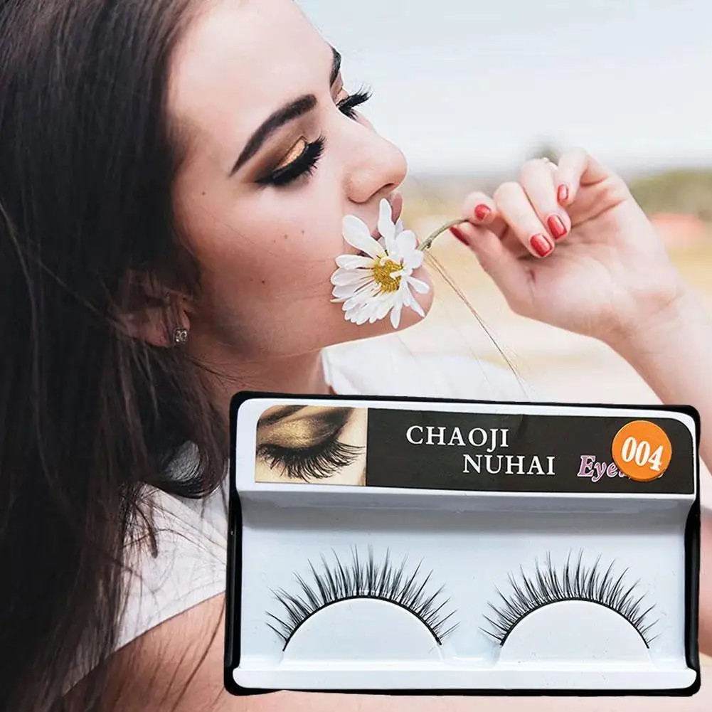 

1 Pair 3d Mink Eyelashes Natural Cross Upper Real Mink False Soft Lashes Natural Eyelashes Handmade Fake Eye Extension Lash U7H2