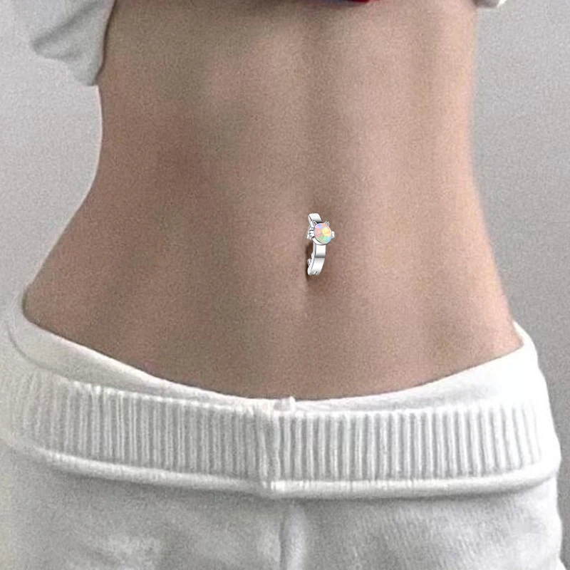 Микро-набор Персиковое сердце Цирконий женское кольцо для пупка в форме капли с