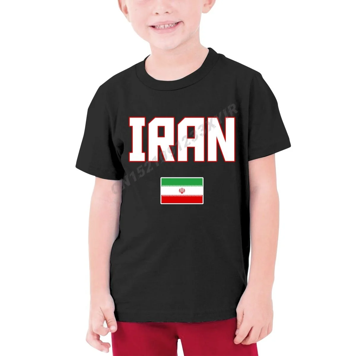 

Детская футболка с иранским флагом, Детская футболка из 100% хлопка, Молодежная Футболка с круглым вырезом и коротким рукавом, одежда для дево...