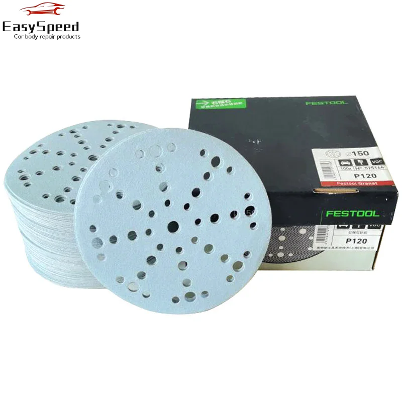 Наждачная бумага с гранатом 6 дюймов круглая 150 мм 17/48 отверстий флокировка
