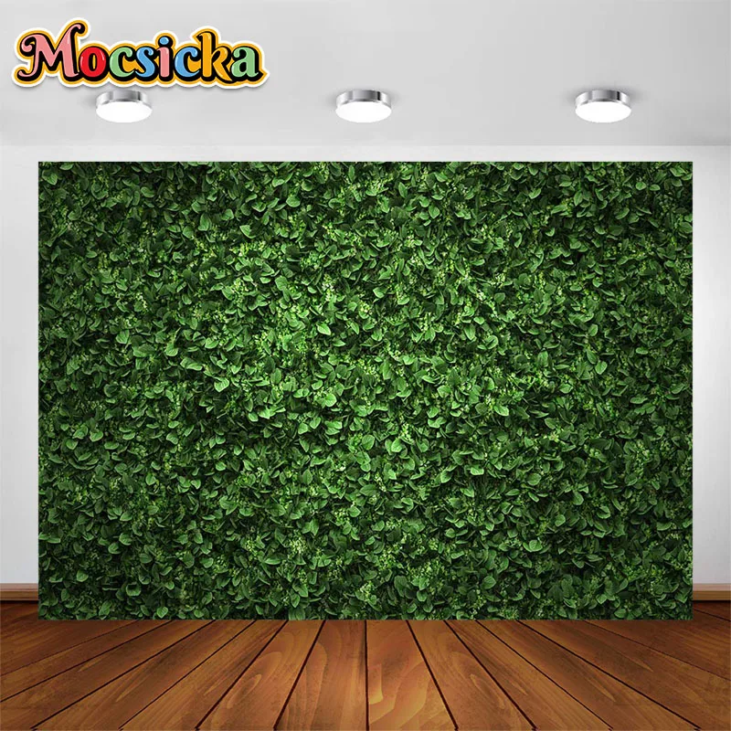 

Mocsicka Green Leaves Photography Backdrop Spring Nature Newborn Baby Shower Wall Art Wedding Decor Background Photo Studio Prop