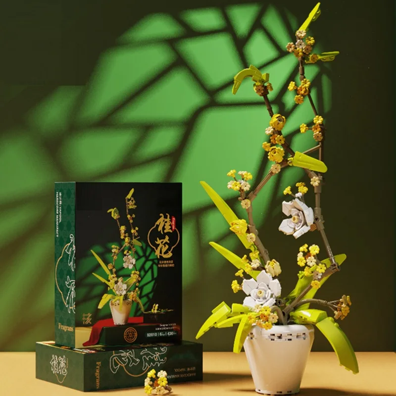 Building Block Flower Orchid Series Bonsai Girl Build Toy Flowers Adult Flower Arrangement Assembly Toys For Gifts Aromatherapy
