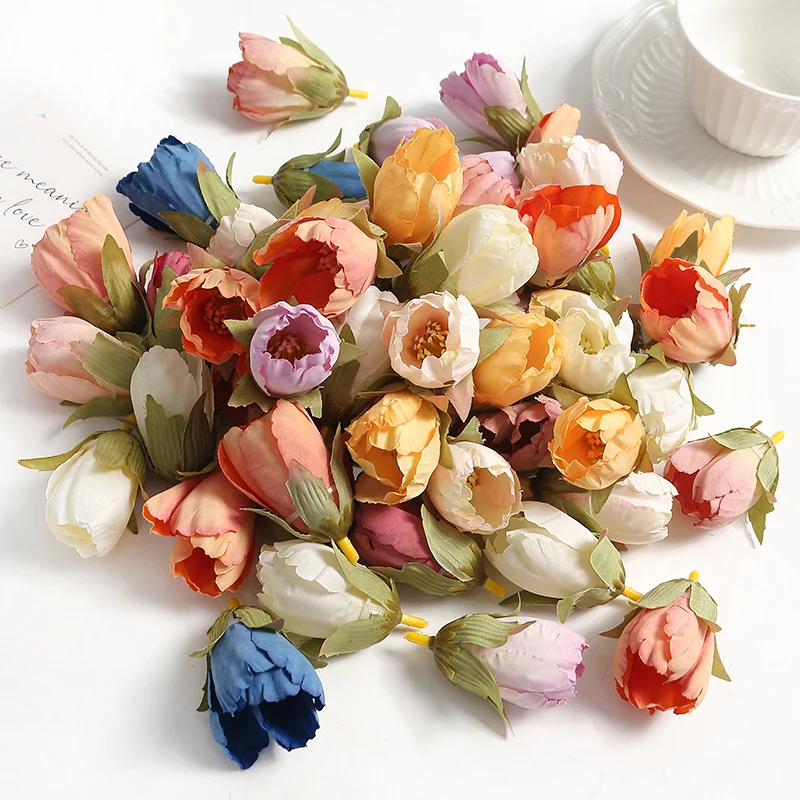 

Искусственные мини-цветы для скрапбукинга, 100 шт., 2 см, венок на Рождество, свадьбу, вечеринку, шелковые цветы розы, украшение для дома, аксессуары для невесты