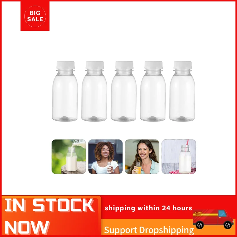 

10Pcs 350ML 200ML Transparent Plastic Beverage Drinking Bottles Milk Storage Bottles Clear Milk Water Juice Bottle For Outdoor