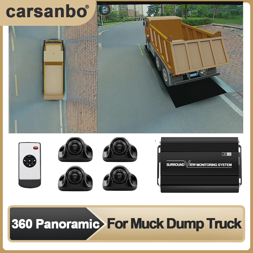Carsanbo Car 360° Surround View Camera System 360 Bird's Eye Seamless View 3D 1080P Recorder Is Suitable for Muck Dump Truck