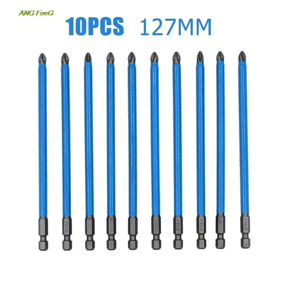 

10pcs 127 Mm Cross Non-slip Drill Bits Batch Head PH2 Screwdriver Set S2 Strong Magnetic Wind Batch Head Screwdriver Head Bits