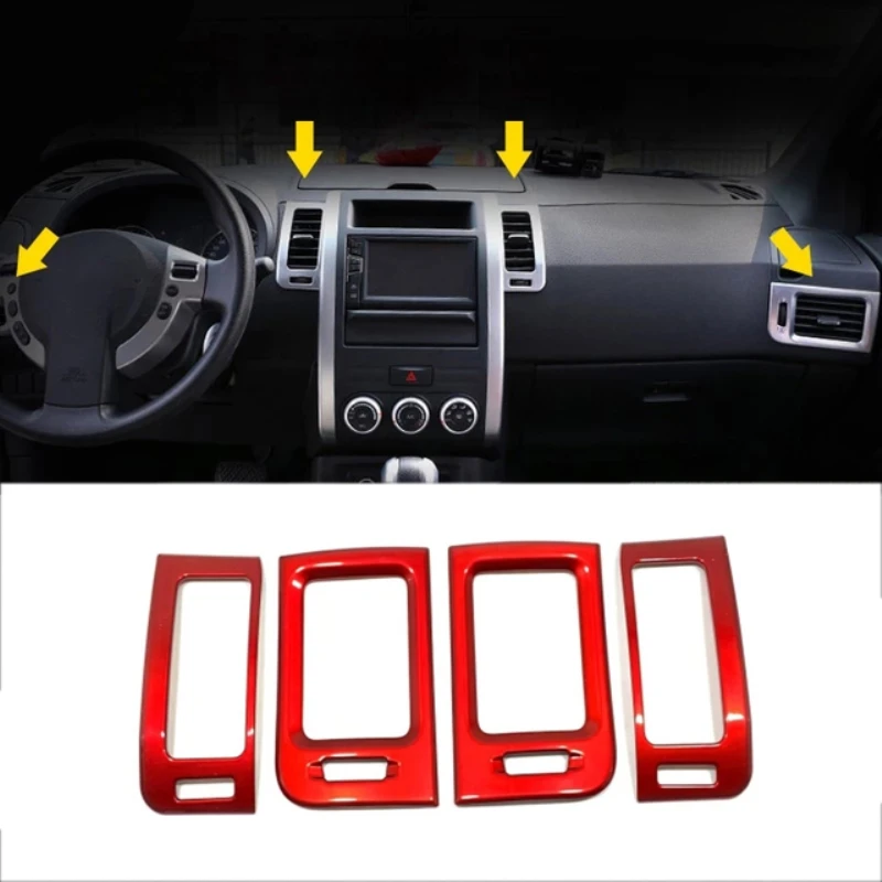 Для Nissan X-trail Xtrail T31 2008 2009 2010 2011 2012 2013, салон автомобиля, 3d наклейки, оконный переключатель, отделка воздуховыпускного отверстия, авто Lhd