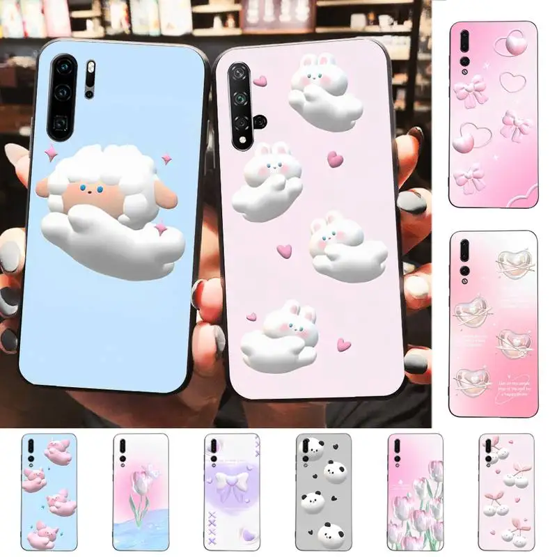 

3D Modeling cute animal flowers Phone Case for Huawei P30 40 20 10 8 9 lite pro plus Psmart2019