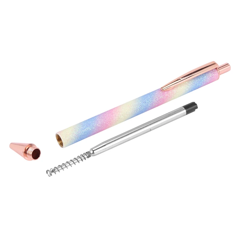 

Ballpoint Pens, 10Pcs Retractable Pen Black Ink Medium Point (1.0Mm) Click Ball Pens Rose Gold Office Supplies