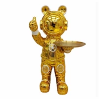 modern art gold plated astronaut statue fashion home decor multifunctional sculpture tray storage porch decoration resin crafts