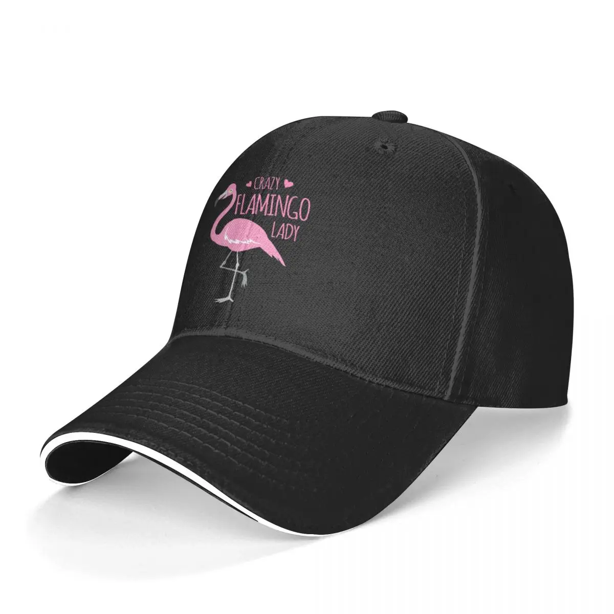 

Pink Flamingo Baseball Cap Crazy Flamingo Lady Fitted Trucker Hat Summer Female Rock Print Baseball Caps