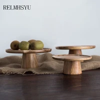 1pc japanese style solid wood cake tray household wooden dried fruit tray lving room decoration snack plate dish