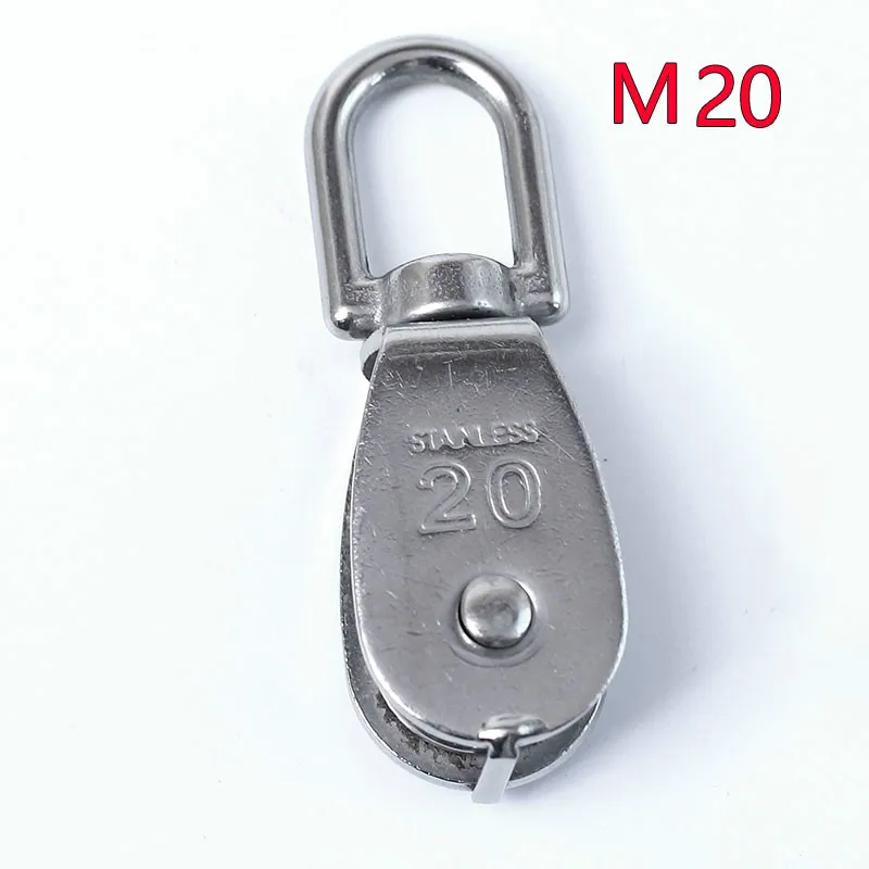 

Шкив из нержавеющей стали M20, шкив из стальной проволоки, шкив с одним колесом, поворотный шнур для подъема веревки, прочный шкив для гравита...
