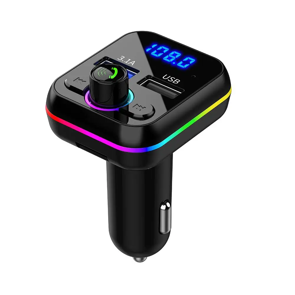 

Car Mp3 Music Player Bluetooth-compatible V5.0 Hands Free Call USB U Disk Fm Transmitter Fast Charger For xiaomi huawei Iphone