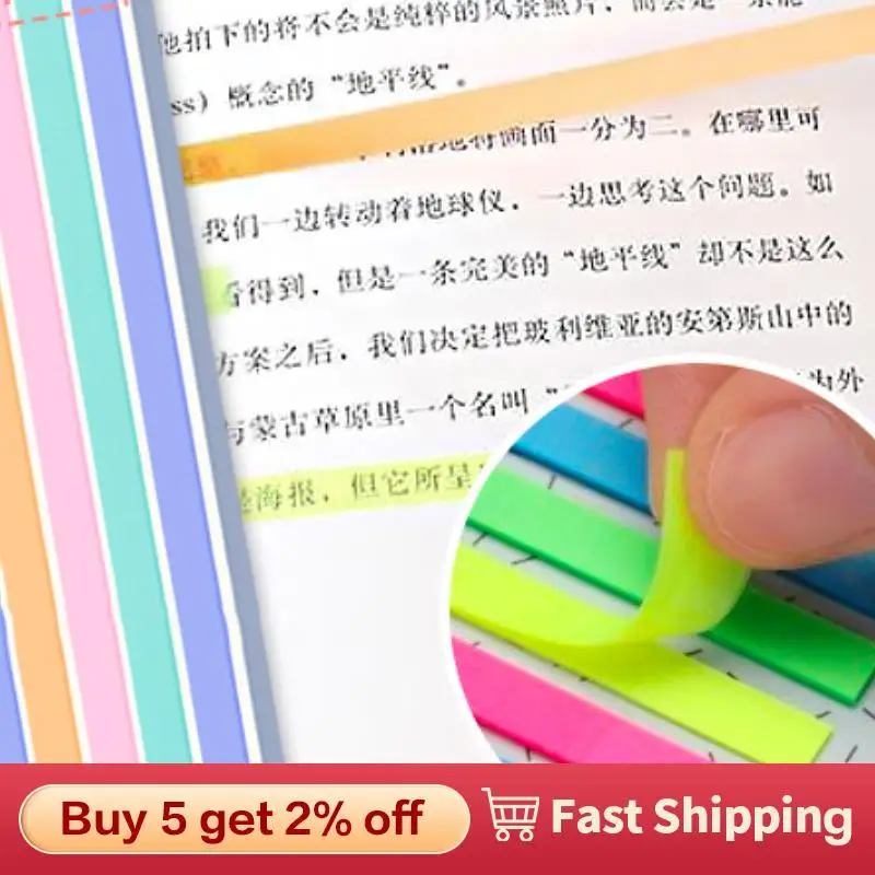 

Sticker Macaroon Color Post Note Transparent Fluorescent Tabs Flags Sticky Note Stationery Reading Aid Highlight Sti