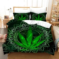omusiciano weed leaves bedding set bedding set queen king size quilt cover pillowcase bed cover bed linen 3pcs