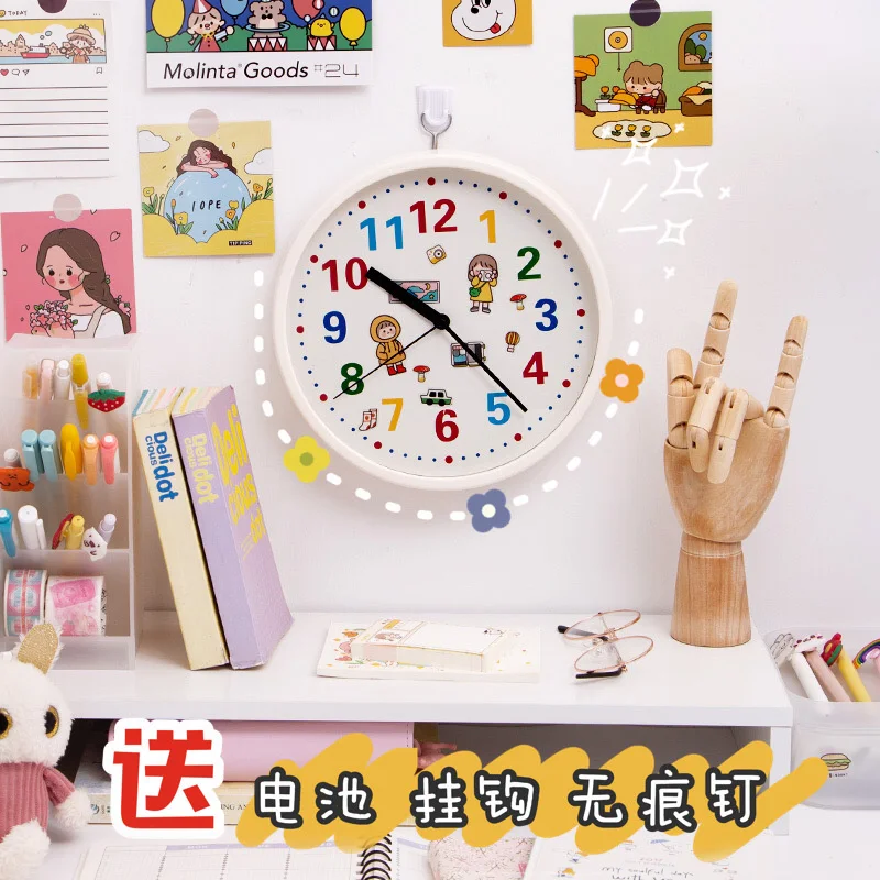 

DIY bedroom personality lovely wall clock cartoon children's wall clock living room household simple creative graffiti clock