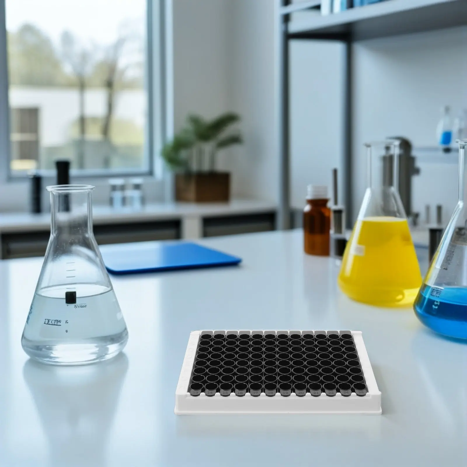 Фото 2 шт. 96-луночная пластиковая лабораторная чашка для культивирования клеток с высокой прозрачностью для ферментных иммуноанализов и культивирования тканей №3