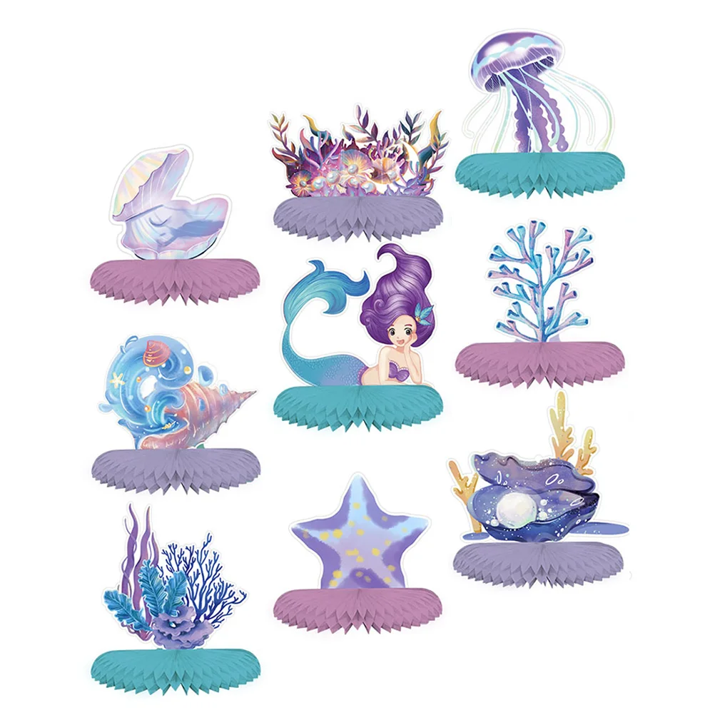 

Mermaid Honeycomb Table Party Ocean Sea Centerpieces Decorations Animalthemed Decoration Toppers Tropicalthe Topper Paper 3D Pom