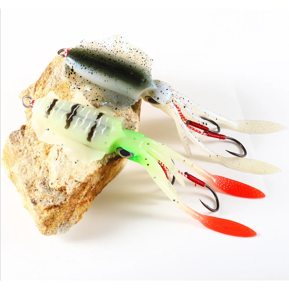 

15cm/60g Octopus Swimbait UV Soft Fishing Bait Skirt Tail Lure Saltwater Metal Jig Head Lure Rockfish Lingcod Bass Fishing